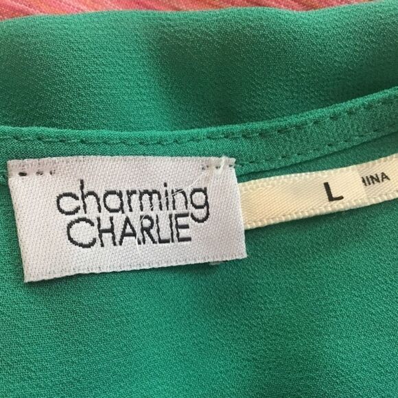 Charming Charlie Brand Sleeveless Crepe Top Sz L - Picture 8 of 10